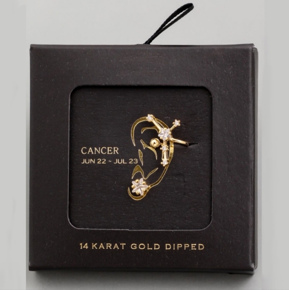 ♋️ Cancer Constellation Ear Cuff Earring with Crystals🦀